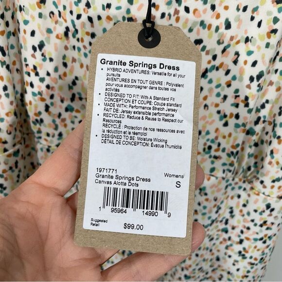 NWT prAna Granite Springs Dress in Canvas‎ Alotta Dots Size SMALL - Picture 9 of 12